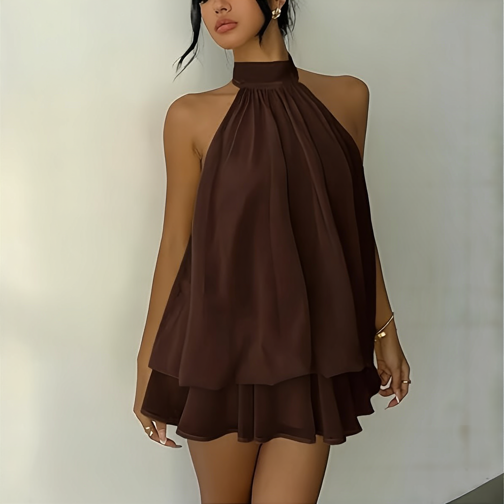 The Elara Voluminous Halter Mini
