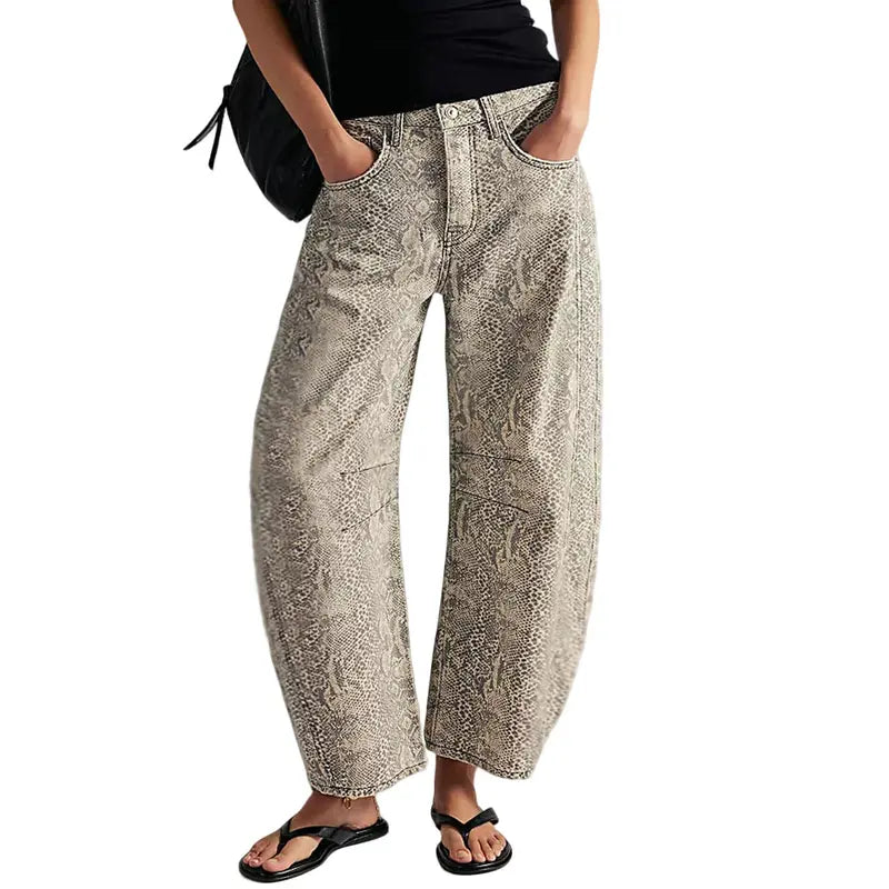 The Elara Y2K Printed Loose Straight Jeans