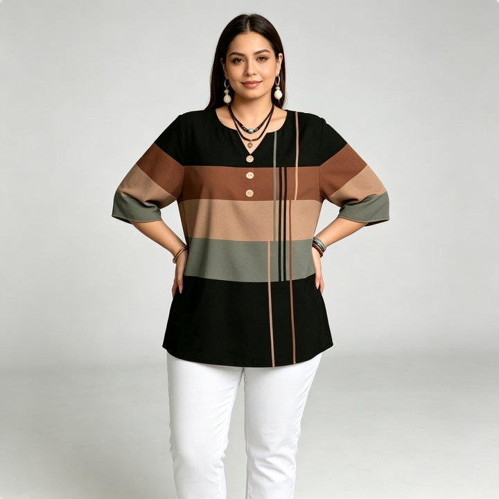 The Elara Colorblock Stripe Relaxed Top