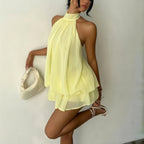The Elara Voluminous Halter Mini