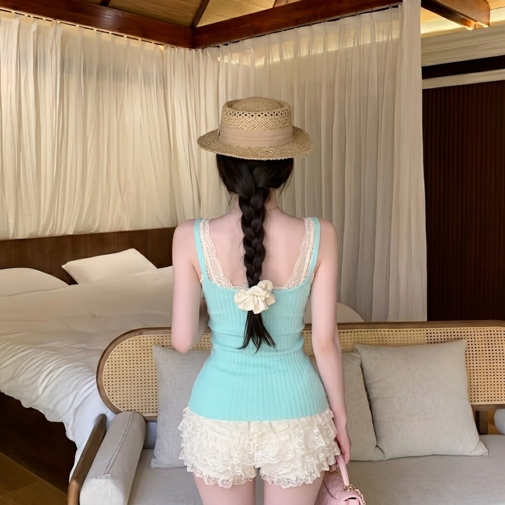 The Elara Coquette Lace Three-Piece Set