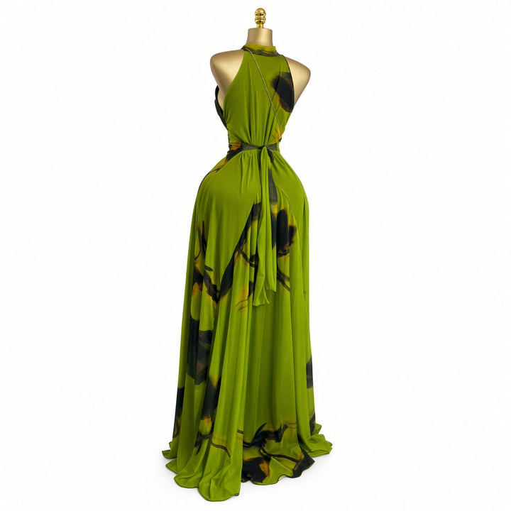 The Elara Lined Art-Mesh Maxi Dress