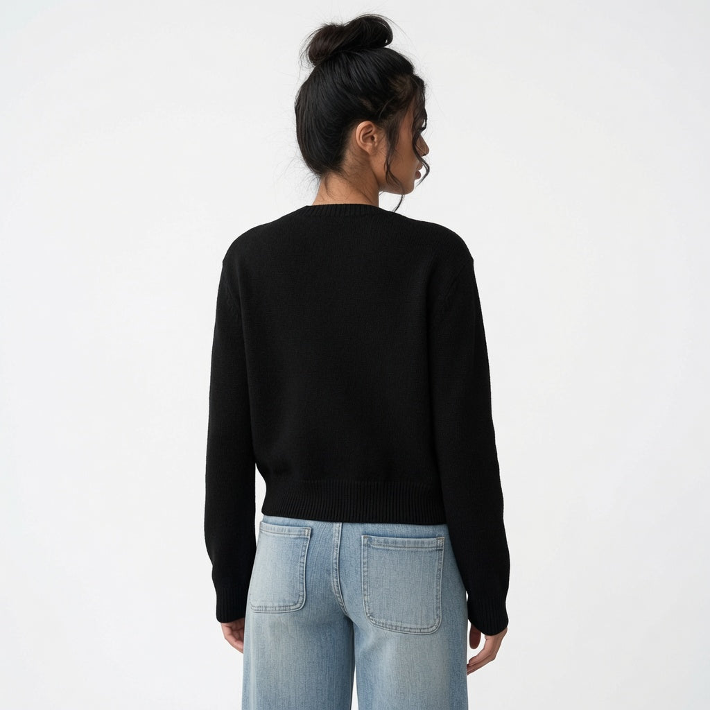 The Elara Lightweight Cropped Button Cardigan