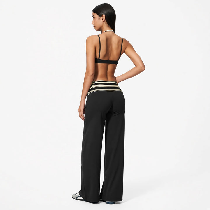 The Elara Built-In Bra Polka-Dot Wide-Leg Active Set