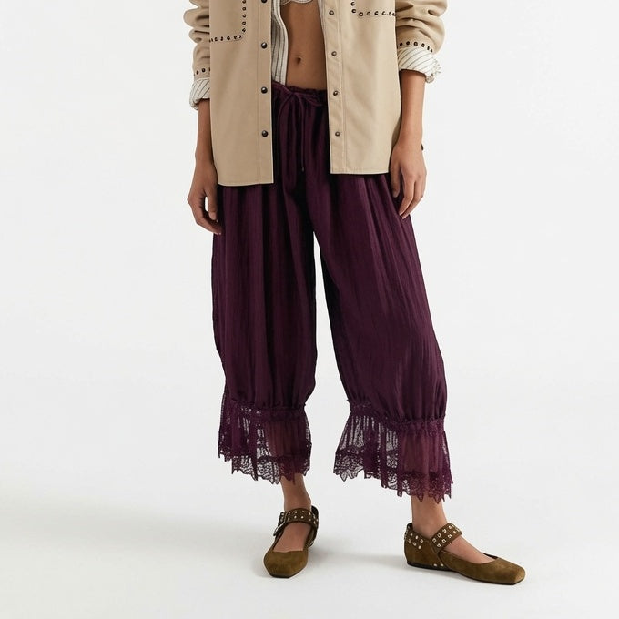 The Elara Vintage Lace Bloomer Pants