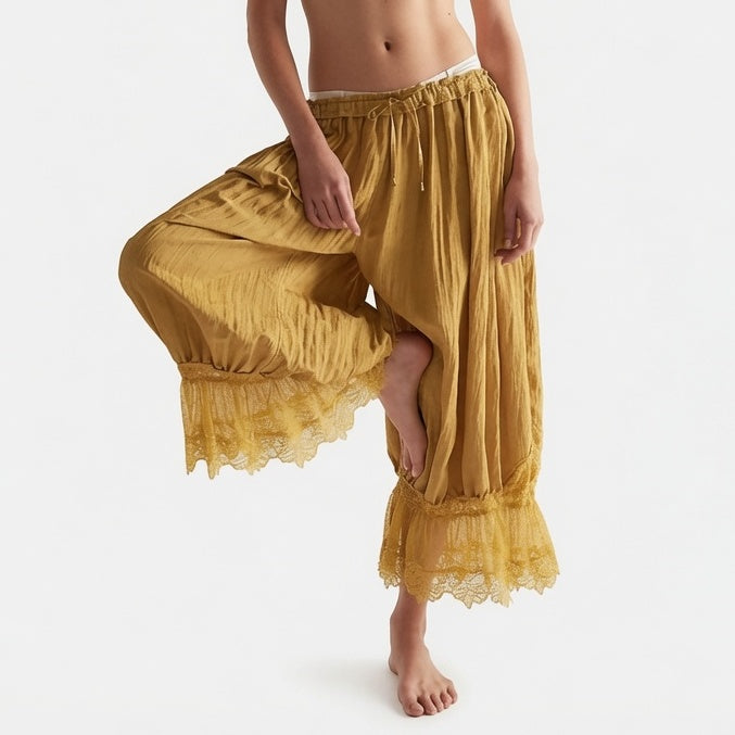 The Elara Vintage Lace Bloomer Pants