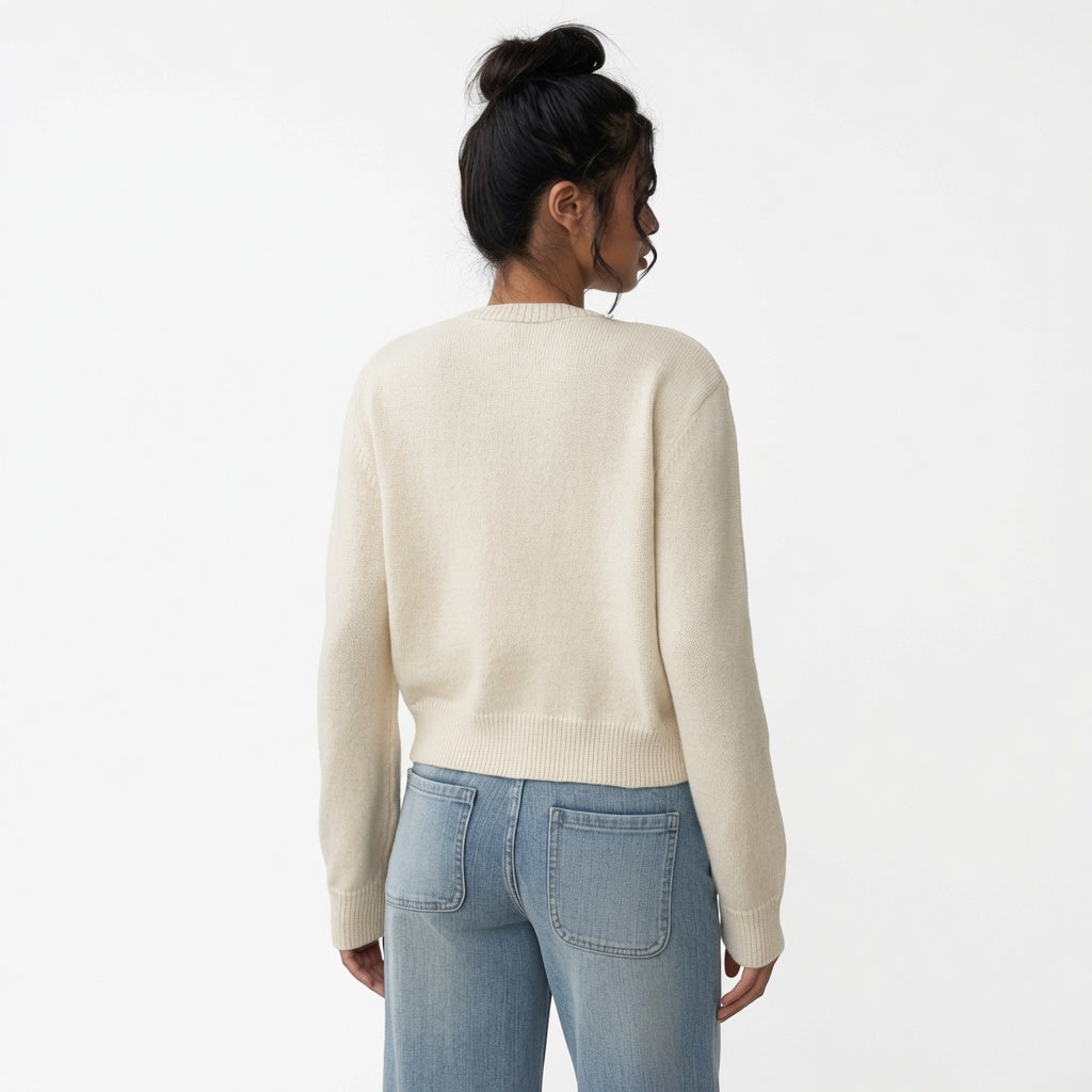 The Elara Lightweight Cropped Button Cardigan