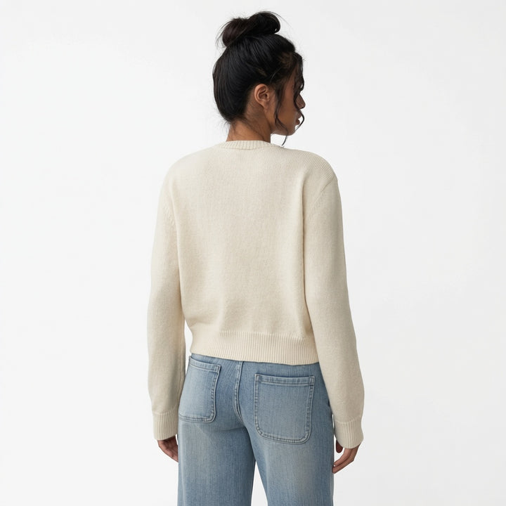 The Elara Lightweight Cropped Button Cardigan