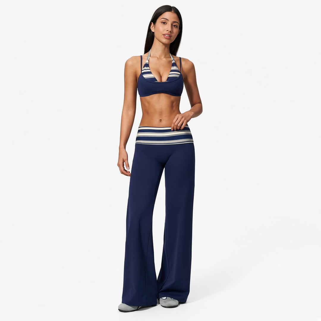 The Elara Built-In Bra Polka-Dot Wide-Leg Active Set