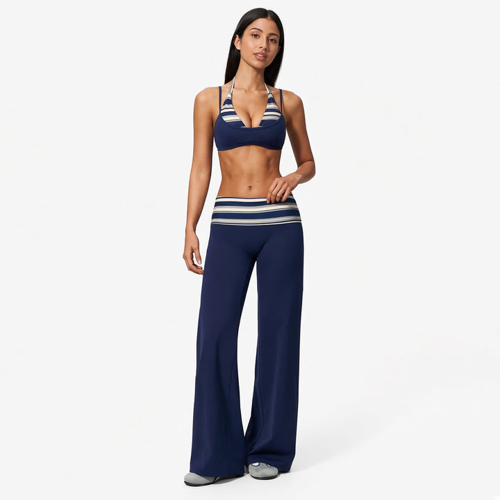 The Elara Built-In Bra Polka-Dot Wide-Leg Active Set