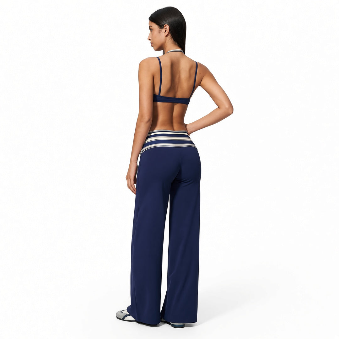 The Elara Built-In Bra Polka-Dot Wide-Leg Active Set