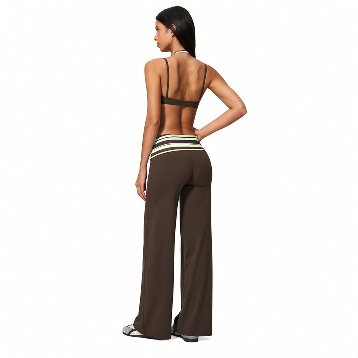 The Elara Built-In Bra Polka-Dot Wide-Leg Active Set