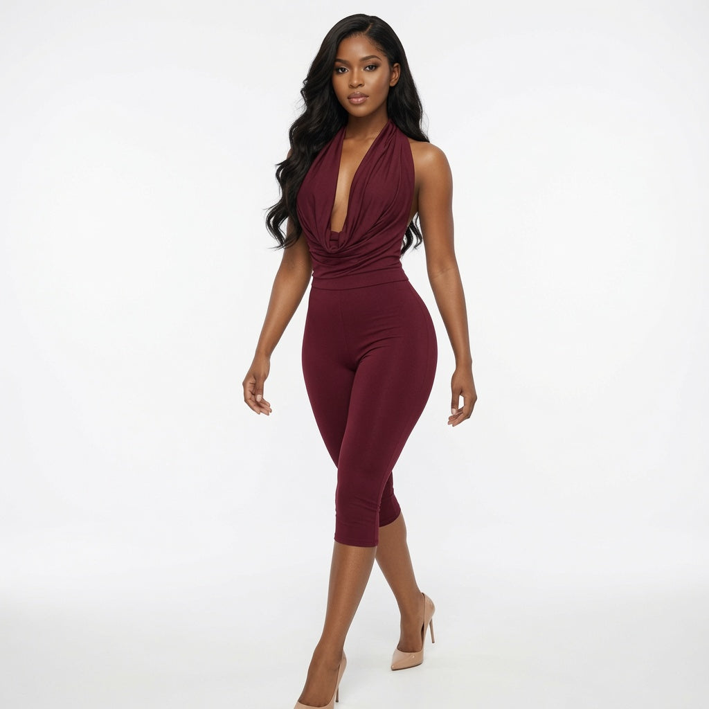 The Elara Backless Milk Silk Jumpsuit