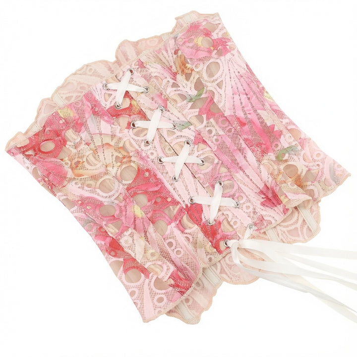 The Elara Floral Lace Corset Tube Top
