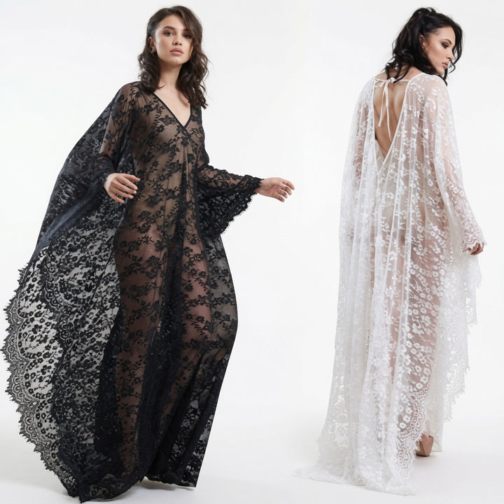 The Elara Floral Lace Kaftan Cover Up