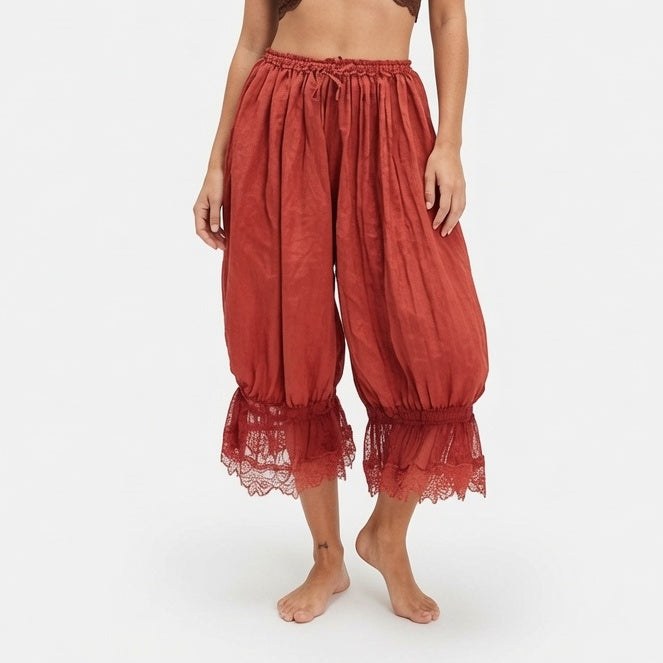 The Elara Vintage Lace Bloomer Pants