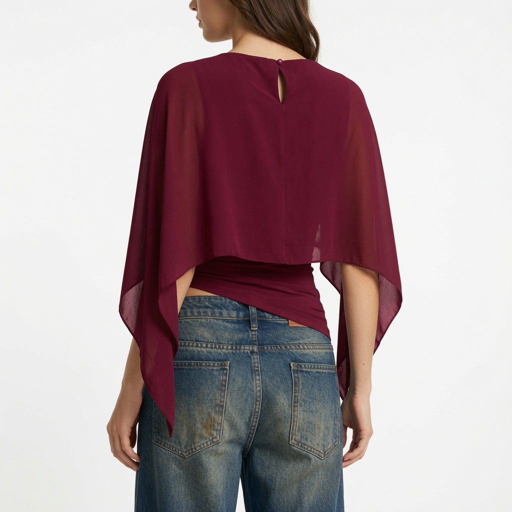 The Elara Cape Sleeve Blouse