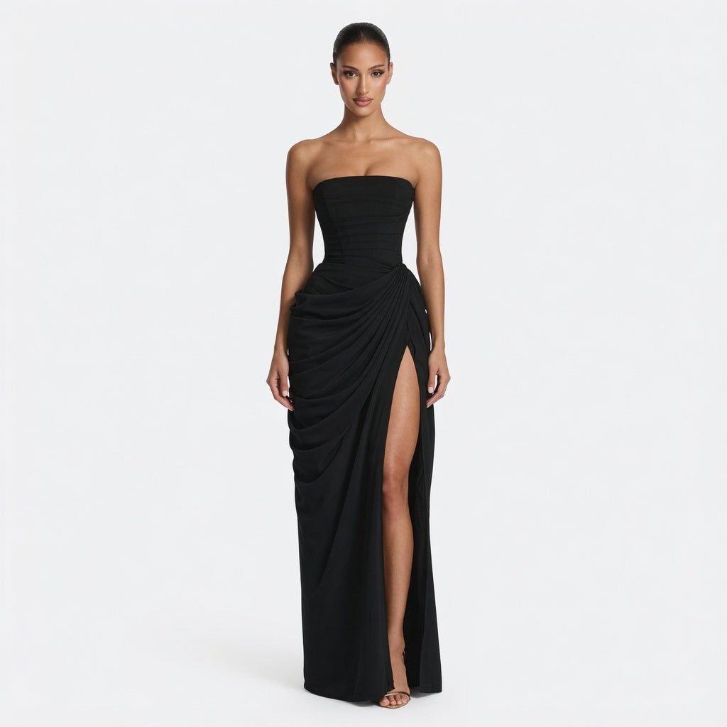 The Elara Strapless Evening Dress