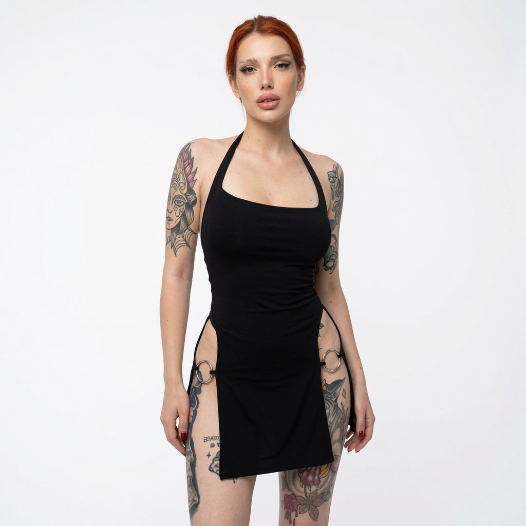 The Elara Sexy Cutout Halter Dress