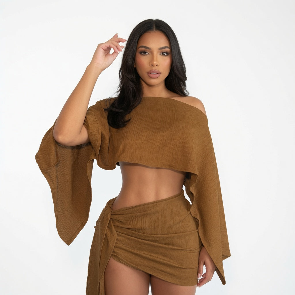 The Elara Asymmetric Off-Shoulder Two Piece Set