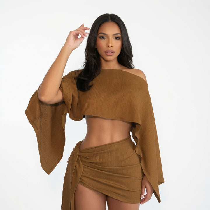 The Elara Asymmetric Off-Shoulder Two Piece Set