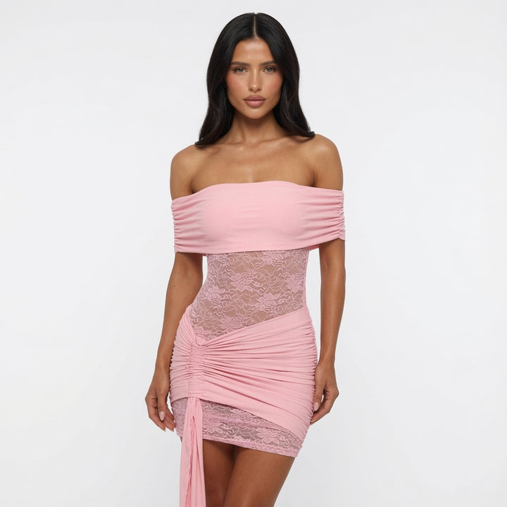 The Romantic Off-Shoulder Lace Mini Dress