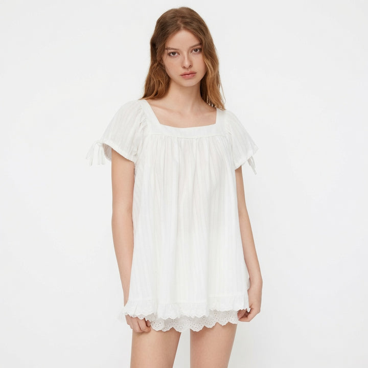 The Elara Romantic Square Neck Top