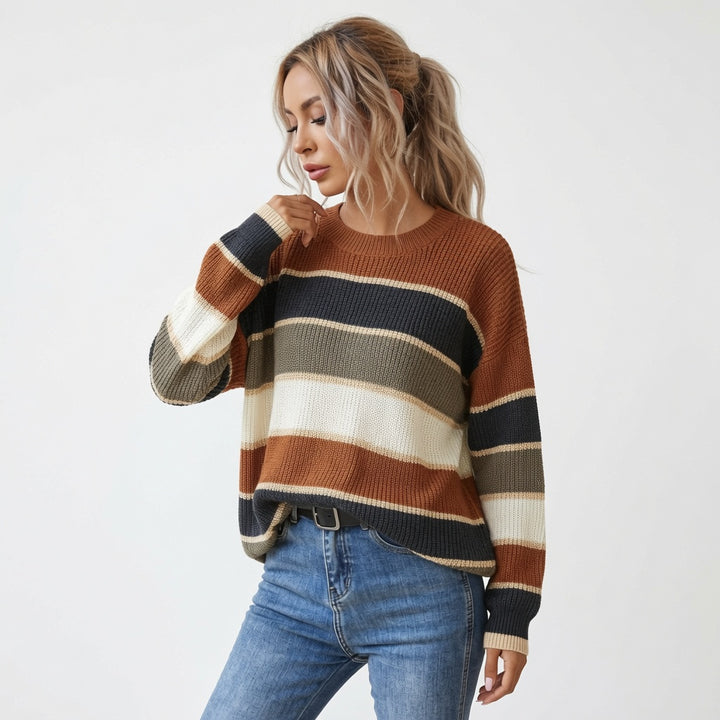 The Elara Relaxed Striped Knit Sweater