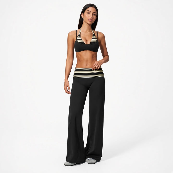 The Elara Built-In Bra Polka-Dot Wide-Leg Active Set