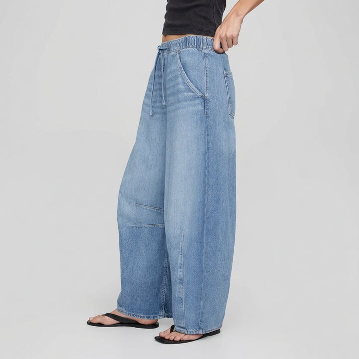 The Elara Wide Leg Drawstring Cargo Jeans