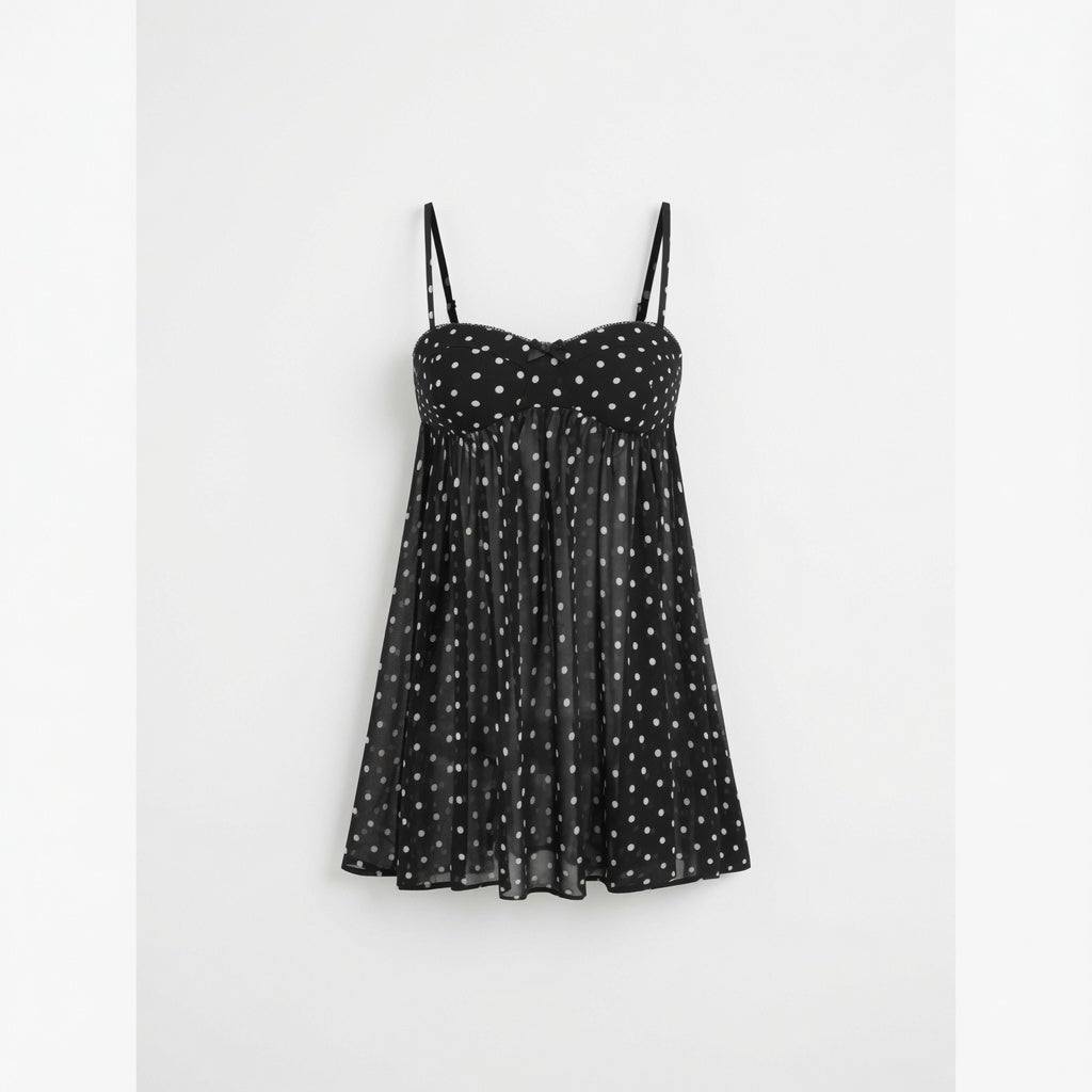 The Elara Sheer Leopard Bowknot Mini Chemise Dress