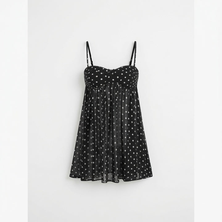 The Elara Sheer Leopard Bowknot Mini Chemise Dress