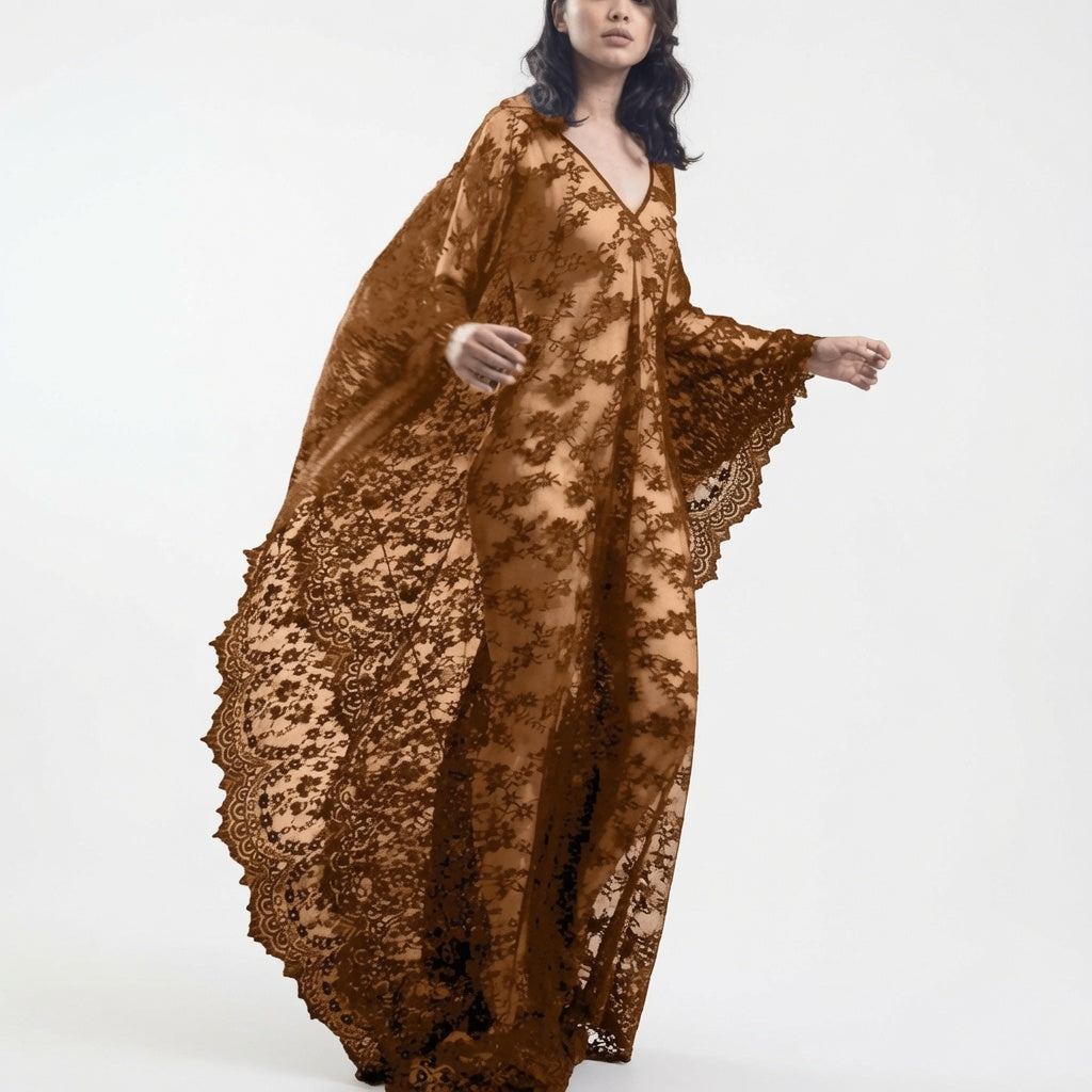 The Elara Floral Lace Kaftan Cover Up