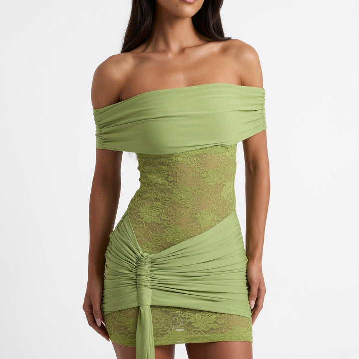 The Romantic Off-Shoulder Lace Mini Dress