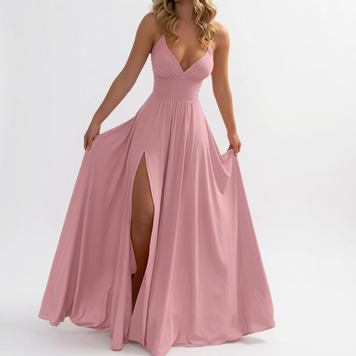 The Elara Tie-Back Side Slit Resort Dress