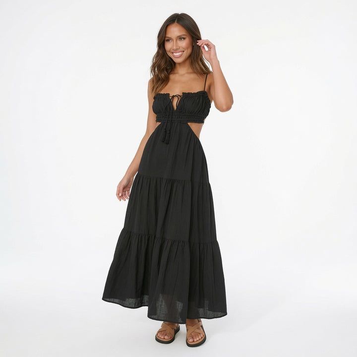 The Elara Cut Out Boho Maxi Dress