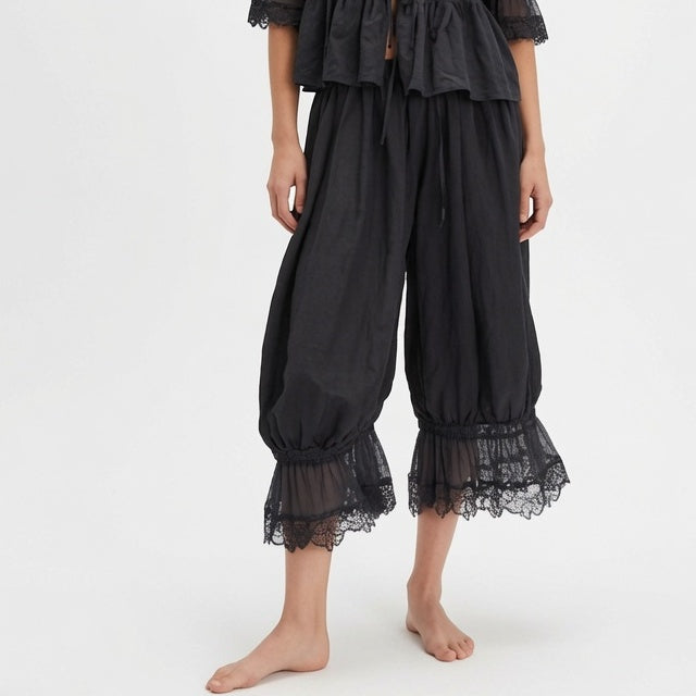 The Elara Vintage Lace Bloomer Pants