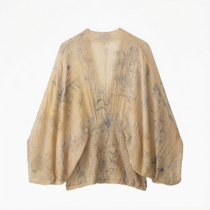 The Elara Vintage Floral Smocked Top