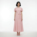 The Elara Embellished Midi Dress with Cape