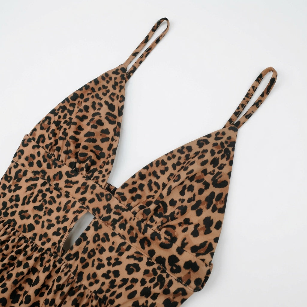 The Elara Leopard Cut-Out Backless Mini Dress