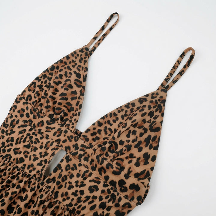 The Elara Leopard Cut-Out Backless Mini Dress