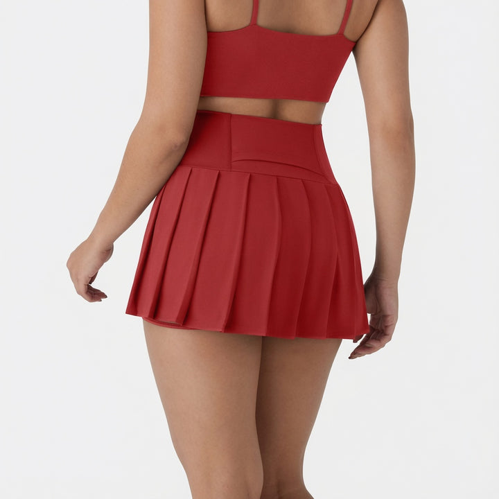 The Elara Ring Cutout Pleated Skort