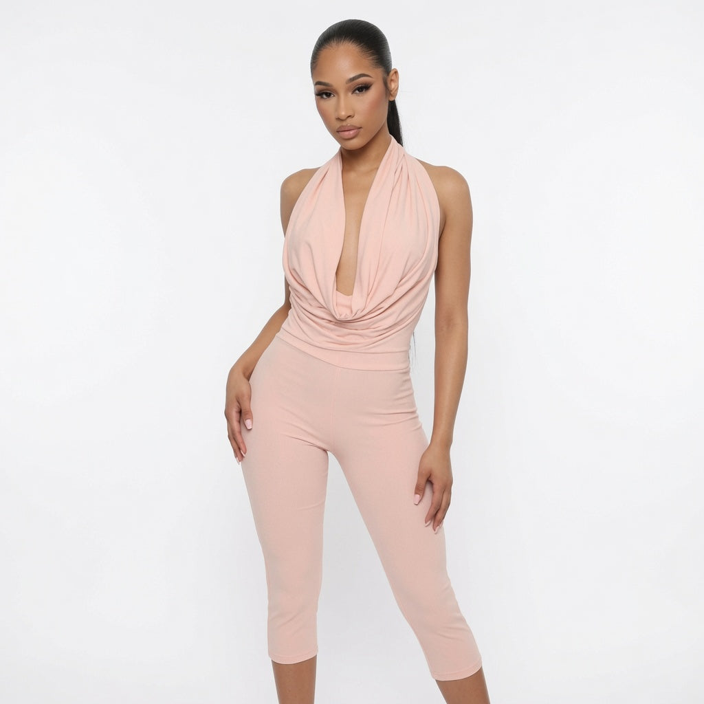 The Elara Backless Milk Silk Jumpsuit