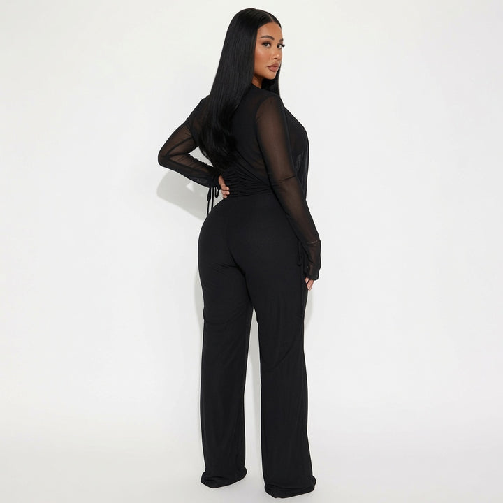 The Elara Sheer Draped Mesh Two-Piece Set