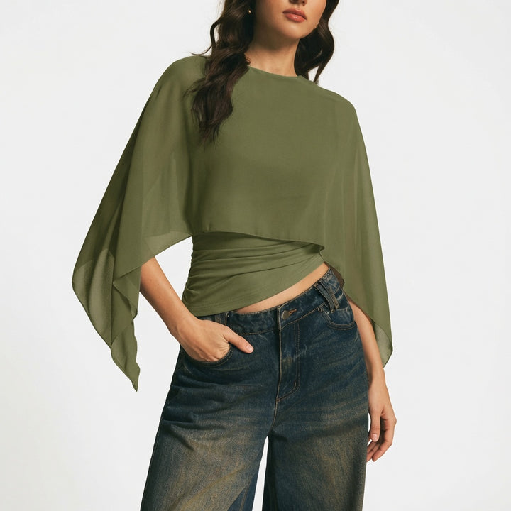 The Elara Cape Sleeve Blouse