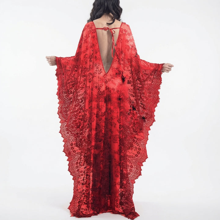 The Elara Floral Lace Kaftan Cover Up