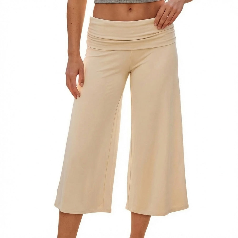 The Elara Fold Over Wide Leg Capri Pants
