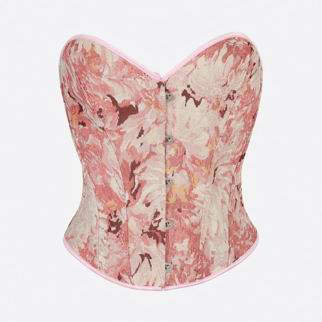 The Elara Oil-Painting Floral Corset Top