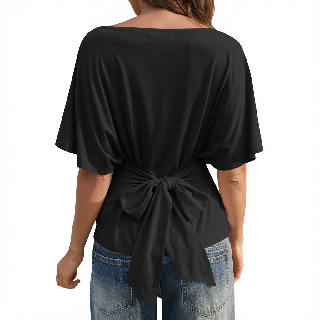 The Elara Tie Back Relaxed Top