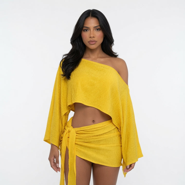 The Elara Asymmetric Off-Shoulder Two Piece Set
